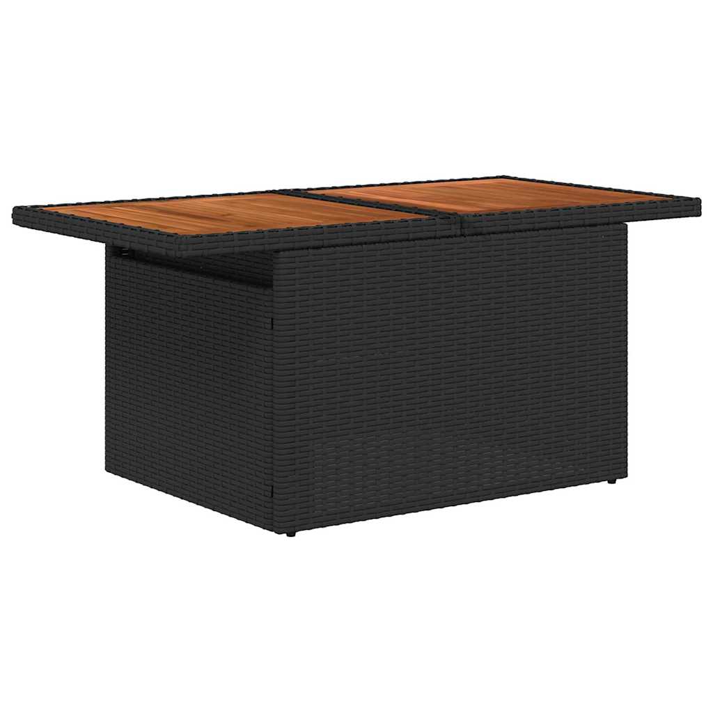 Garten-Sofa-Set mit Speicher 9 pcs Schwarz Poly Rattan
